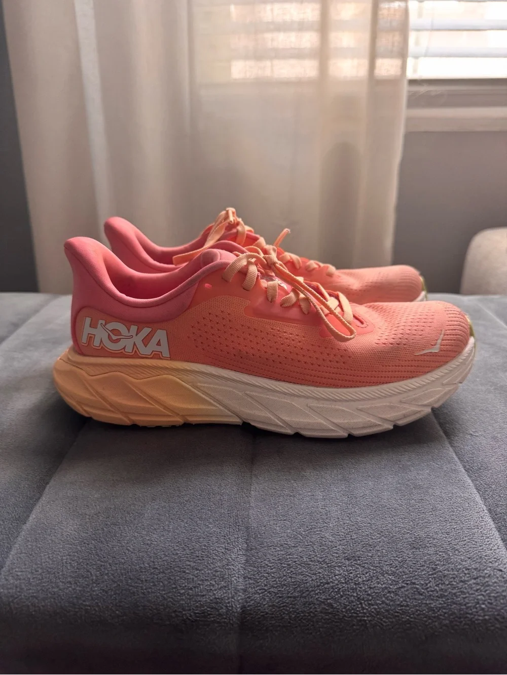 Hoka One One Women's Coral Peach Lightweight Running Shoes